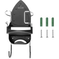 Colgador de tabla de hierro, soporte de pared para plancha eléctrica, estante organizador de almacenamiento con ganchos extraíbles -1 - details 0