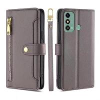 Funda de cuero magnética multifuncional para mujer, funda protectora con cremallera, ZTE Blade A53 4G, de moda - details 8