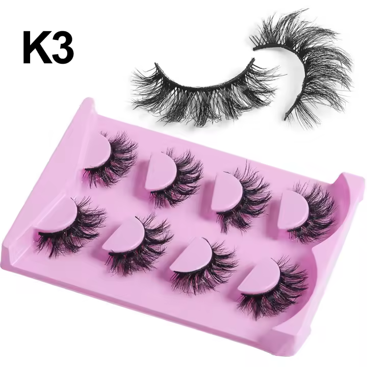 Pestañas postizas completas para principiantes, pestañas postizas impermeables para ojos agrandados, 4 pares - 1