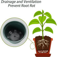 Juego de  100/50 Tolvas para Flores con Malla Circular Impermeable Anti-corrosión para Drainaje Breatable Herramienta Horticultural para Plantas - details 4
