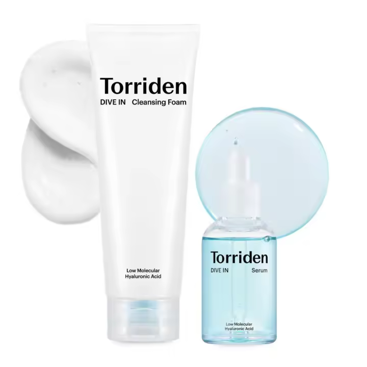 TORRIDEN Suero de ácido hialurónico de bajo peso molecular Dive-in 1.69 + Espuma limpiadora 5.07 fl oz |   Vegan Clean Cruelty Free Facial Profundo - 1