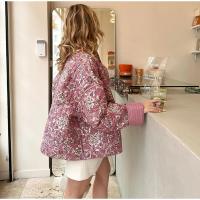 Chaqueta acolchada con estampado Floral para mujer, abrigo grueso de algodón con cuello levantado, ropa de abrigo a moda - details 5