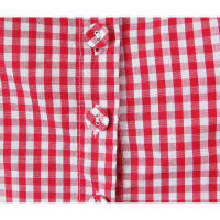 Top corto de algodón de verano 2025 con botones delanteros, camiseta sin mangas a cuadros negros y rojos para mujer - details 16