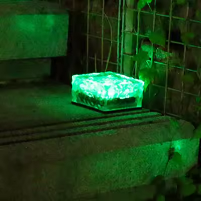 Luz de Hielo de Ladrillo Solar Iluminación al Aire Libre Impermeable para Camino, Escalera, Jardín, Patio, Fiesta, Navidad - 1