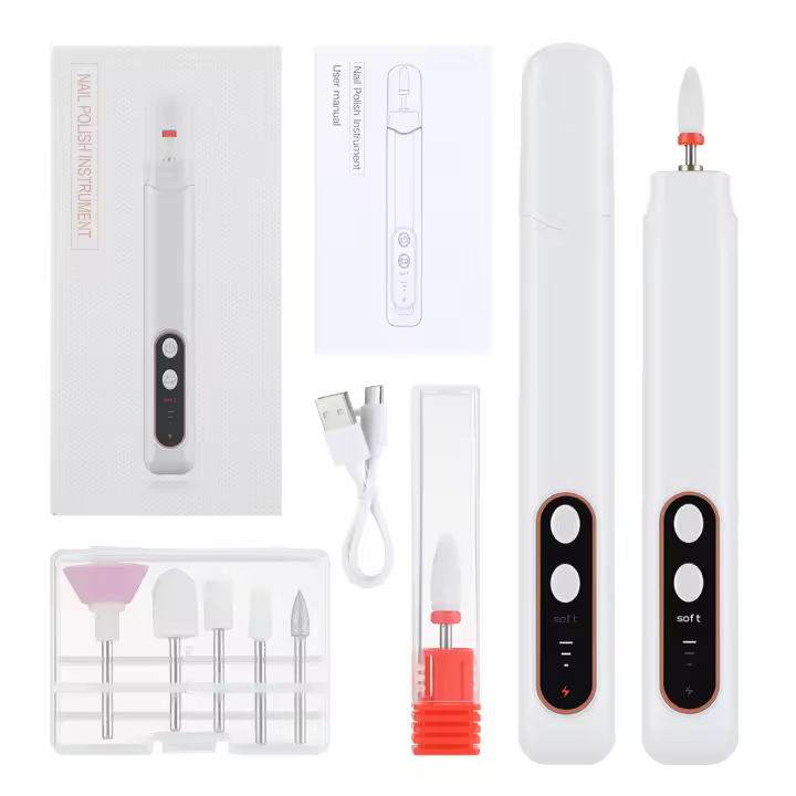 Pulidor de uñas eléctrico con luz, Kit profesional de limas para manicura y pedicura, eliminación de piel muerta - 1