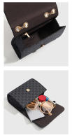 Bolso Cuadrado Pequeño Floral Vintage Bolso Negro de Moda para Mujeres con Cadena Cruzada - details 5