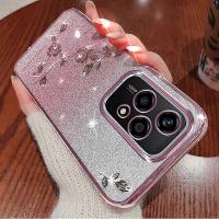 Funda para Honor 200 Lite de TPU con purpurina, diseño floral bonito. - details 1