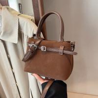 Bolso de hombro clásico retro para mujer - Bolso texturizado marrón café con correa ajustable y cierre magnético, bolso de trabajo versátil para oficina, compras, uso diario, accesorio de oficina |   Estilo Sofisticado |   Herrajes dorados, bolso cruzado - details 5