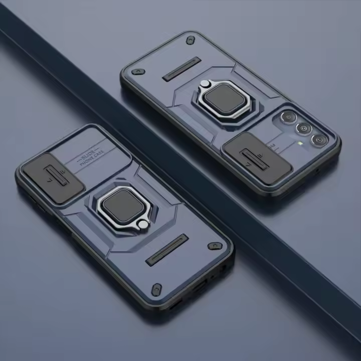 Funda protectora de cámara deslizante para Samsung GALAXY M34 5G, carcasa trasera con soporte de anillo magnético, 2023 M, 34 - 1