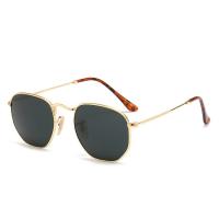 Gafas de sol de estilo piloto para hombre y mujer, lentes de sol de diseño de marca, de Metal Vintage, con montura de carey, gradiente - details 8