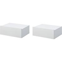 2 Mesitas de Noche Flotantes con 1 Cajón Diseño Montado en la Pared Estilo Moderno para Dormitorio 40x30x15 cm - details 0