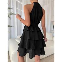 Primavera Verano 2025 Nuevo Vestido sin Mangas para Mujer con Volantes Verde - details 1