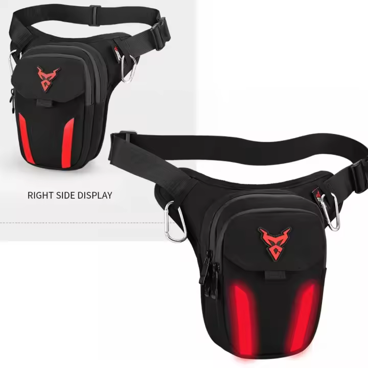MOTOCENTRIC Bolsa de Pierna de Motocicleta LED Impermeable, Suéter de Oxford 1200D, Cubierta Suave, 2.5L/3.5L, Con Cremallera - 1