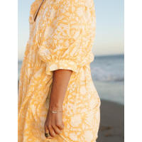 Vestido corto de vacaciones de playa de rayón informal suelto con lazo floral para mujer de moda de verano - details 65