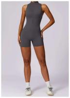 Monos deportivos sin mangas V Back Scrunch Traje de yoga de una pieza con cremallera - details 14