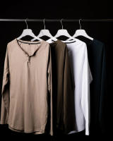 Camisetas deportivas para hombre, camiseta informal de algodón con cuello Henry - details 4