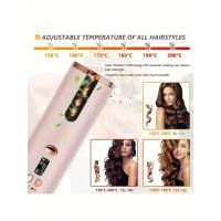 Rizador de pelo automático inalámbrico con barril giratorio de cerámica, 6 configuraciones de temperatura y temporizador, portátil y recargable, rápido H - details 4