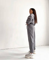 2025 primavera y otoño nueva ropa de mujer moda casual suelta cremallera cuello alto suéter conjunto de dos piezas. - details 17
