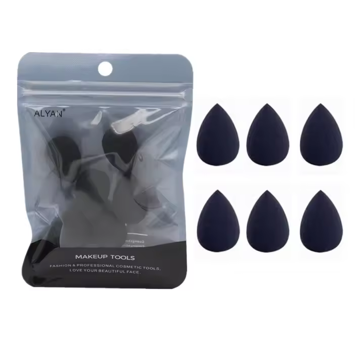 Mini esponja de maquillaje en polvo, esponja de belleza para corrector, base líquida, cosmética facial, 6 piezas - 1