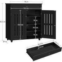 4 Niveles para Zapatos Mueble Auxiliar Cajón y Estantes Ajustables para Entrada Salón 78 x 37 x 86 cm Blanco - details 12