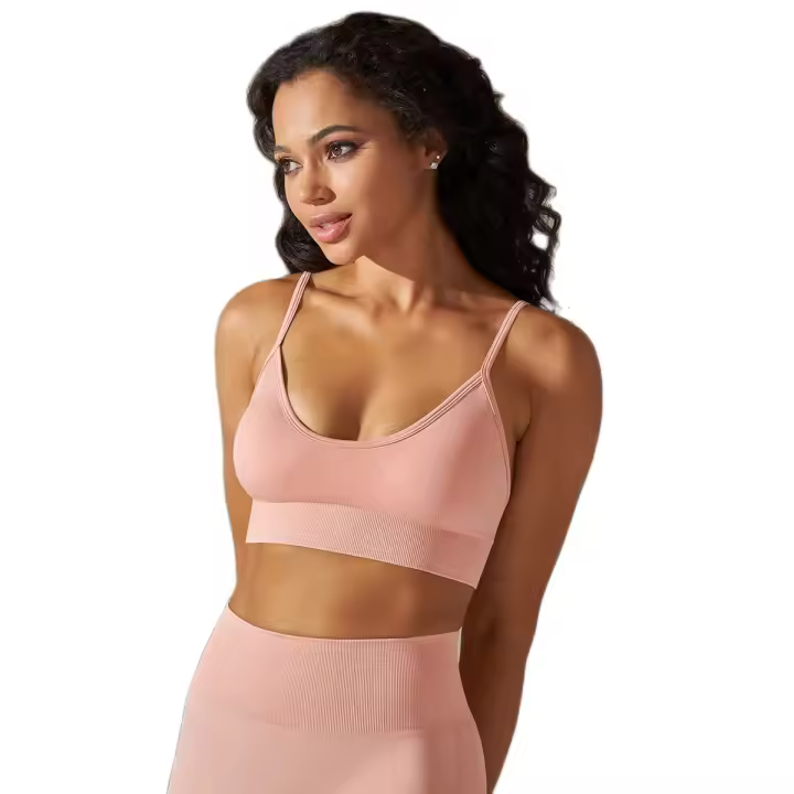 Nessaj-Sujetador deportivo sin costuras para mujer, camisola de yoga, top de fitness para correr y gimnasio - 1