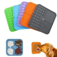 Estera de silicona para lamer mascotas, plato de comida lenta para mascotas, distracción de baño para perros, succionador de silicona para perros, suministros de alimentación para entrenamiento de alimentos para perros - details 0