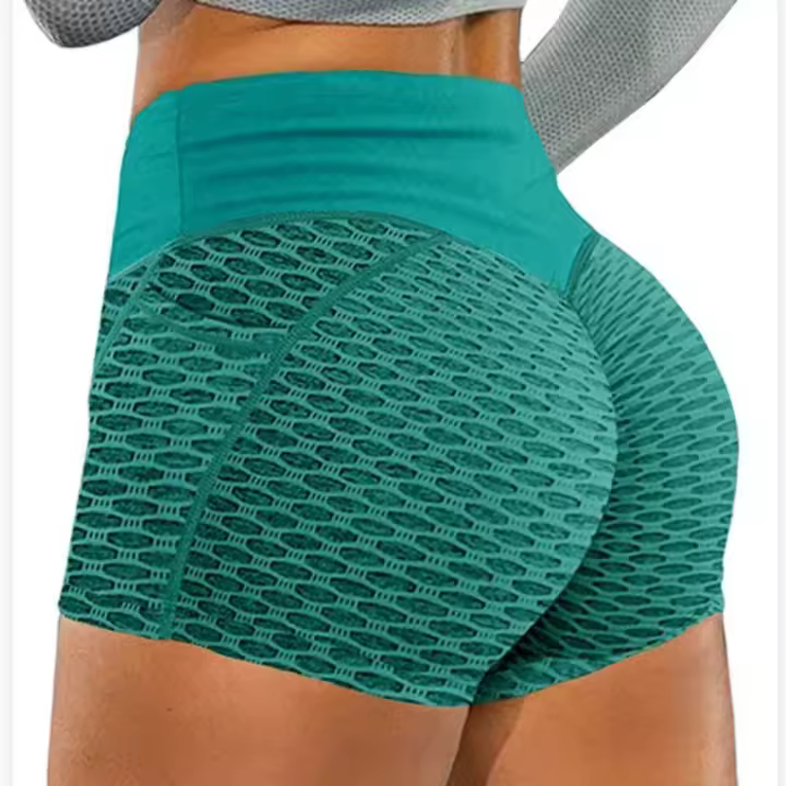 Pantalones cortos de yoga de panal de cintura alta para mujer, ropa deportiva transpirable para entrenamiento, glúteos elásticos, mallas deportivas de impacto para gimnasio con bolsillo - 1