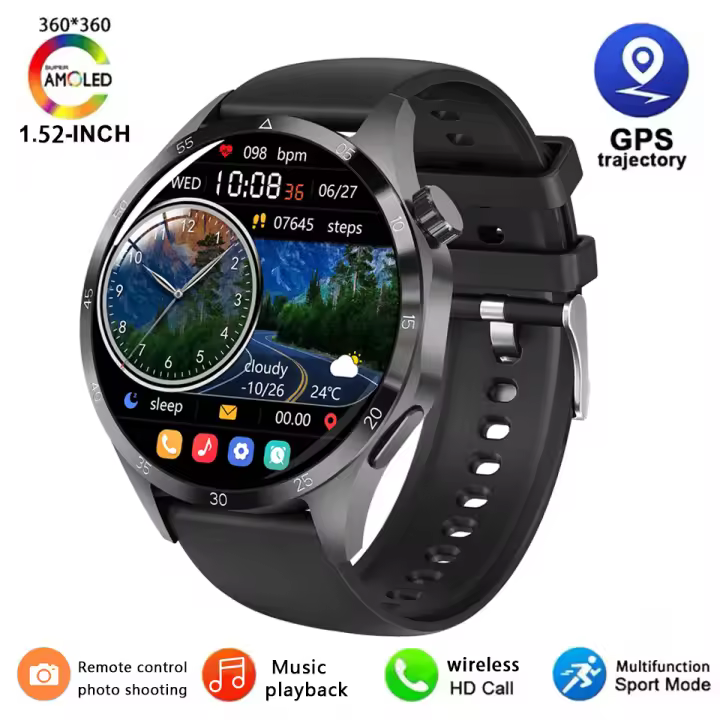Reloj Inteligente GT5 PRO Pantalla AMOLED HD Llamada Bluetooth Ruta GPS Compás de Ritmo Cardíaco - 1