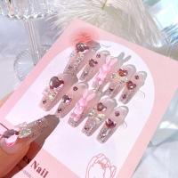 Uñas postizas rosadas con dije de conejo Manicura cómoda para uso profesional en salón de manicura - details 1