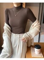 Elegante Suéter de Medio Cuello de Punto para Mujer 2025 Moda Coreana Tops de Punto con Mangas Largas - details 21