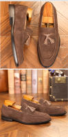 Zapatos de cuero para hombre, estilo británico, con una sola tira, mate, tipo mocasín, para negocios. - details 10