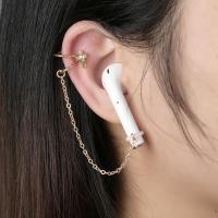 2 unids/par decoración de oreja auriculares cadenas antipérdida Clip de oreja perla cadenas para auriculares pentagrama joyería auriculares Clip de cadena - details 2