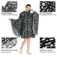 Chaqueta Impermeable Tipo Poncho De Lluvia para Mujer, Con Capucha, Estampado - details 4
