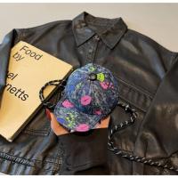 Gorra de béisbol vaquera, bolso cruzado, bolsa de almacenamiento para auriculares, Mini sombrero Harajuku, billetera, monedero de lona portátil de estilo coreano para uso diario - details 4