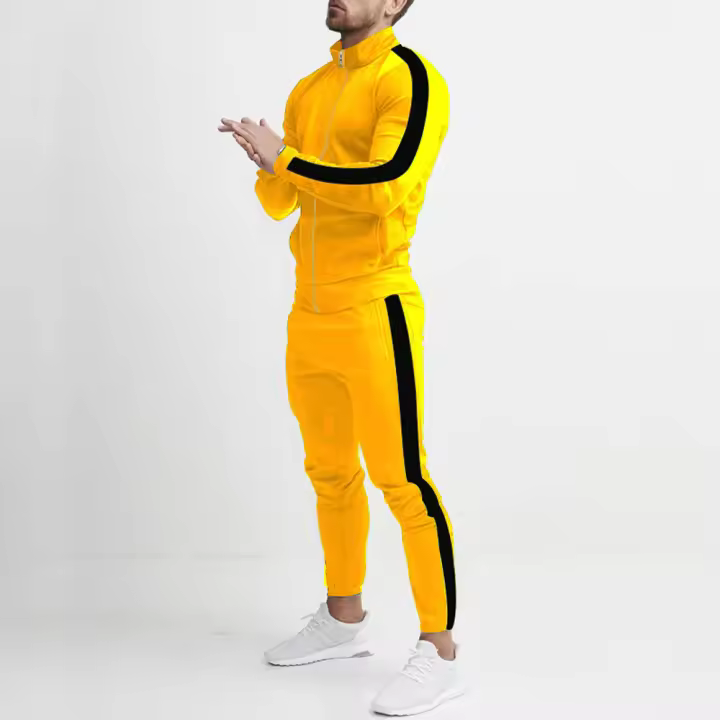 Chándal deportivo con cremallera completa para hombre, conjunto de 2 piezas para correr, con bolsillos y cremallera - 1