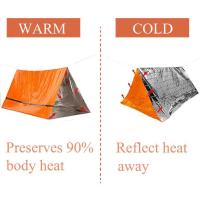 Kit de Tienda de Supervivencia Bivy para 2 Personas Refugio de Emergencia, Tienda de Campaña de Tubo Mylar, Bolsa de Dormir Impermeable para Exteriores, Manta Térmica SOS Reutilizable - details 2