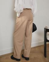 Pantalones de Moda Coreana para Mujer Pantalones de Trabajo de Cintura Alta y Pierna Ancha - details 9