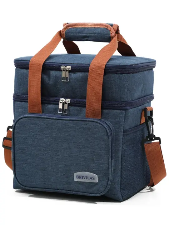 famgem Bolsa De Almuerzo Portátil Doble Capa Gran Capacidad Para Camping Y BBQ Durable De Tela Oxford Adecuada Para Picnic Y Uso Al Aire Libre - 1