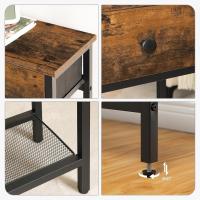 Consola de Estilo Industrial de 75cm con 2 Cajones Tela, Aparador, Sofá, Entrada, Salón, Pasillo, Marrón Vintage y Negro - details 6