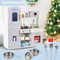 AuAg Juego de cocina de madera para niños pequeños, regalo de cocina de juguete para niños y niñas, juego de cocina, estufa y dispensador de agua con sonido - details 12