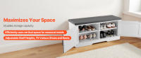 Banco para Zapatos SucceBuy con Cojín, 1000.76 x 355.6 x 459.74 mm, Organizador con Estante Ajustable y Puertas Corredizas, Ideal para Entrada, Dormitorio o Sala de Estar, Blanco y Negro - details 2