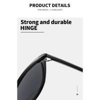 Gafas de sol triangulares de ojo de gato, gafas de sol con montura negra de alta gama para mujer - details 1