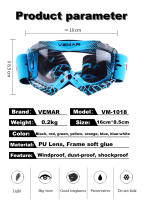 Gafas de Moto para Niños VEMAR A prueba de viento, polvo, impacto Ideal para DH Downhill, Esquí, MTB, Snowboarding, MX, Enduro, BMX Marca china - details 1
