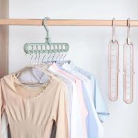 Colgador de ropa plegable multifuncional, percha mágica para almacenamiento de armario de dormitorio, 9 agujeros, ahorro de espacio - details 3