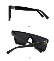 Toyear-gafas de sol cuadradas para hombre y mujer, lentes de sol de marca de diseñador de lujo, a la moda, Estilo Vintage, montura grande, parte superior plana, UV400 - details 6