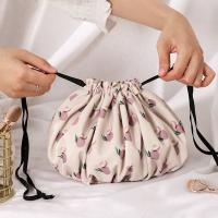 Bolsa de maquillaje con cordón de gran capacidad, bolsa de aseo de viaje impermeable con cordón, bolsa interior de clasificación con estampado de frutas - details 10