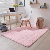 Alfombra Rosa Suave Para Sala De Estar, Dormitorio, alfombrillas De Felpa Rosa Y Peludas, 1 Pieza - details 3