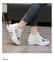 Zapatillas de deporte con cuña y cordones para mujer, zapatos deportivos ligeros con suela gruesa, cómodos, para ocio, primavera y otoño, 2024 - details 4