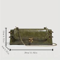 Bolso Cruzado Chic Urban de Oliva Verde Cierre con Cerradura de Latón Antiguo, Correa Ajustable, Compartimentos con Cremallera Bolso de Mano Compacto para Profesionales de Trabajo, Esenciales de Viaje - details 2