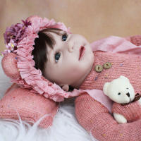 Muñeca Reborn de silicona suave para niña, juguete de cuerpo de tela realista, vestido de princesa Lisa, regalo de cumpleaños, 55 CM, 22 pulgadas - details 5